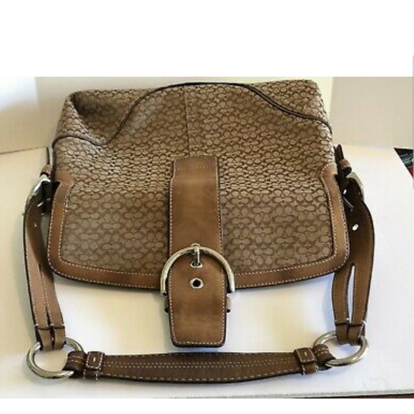 Coach shoulder bag flap top Soho Hobo Purse - Picture 5 of 7